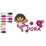 Dora Dancing Poster Embroidery Design